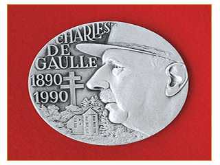 Medal to President <nobr><strong><b>Kim Il Sung</b></strong></nobr>-Medal of the 100th Birth Anniversary of Charles De Gaulle October 6, Juche79(1990), France